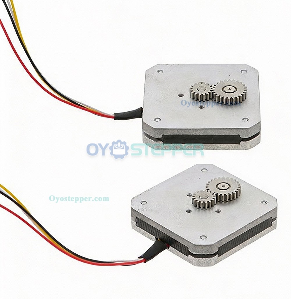 OUKEDA Mini Nema 17 Thin Stepper Motor 1.8° 3.2V 40 mN·m Gear Reducer Pancake Motor for Placement Machine